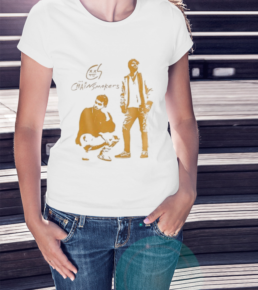 The Chainsmokers Tour Silhouette Band Icon Sketch T-Shirt