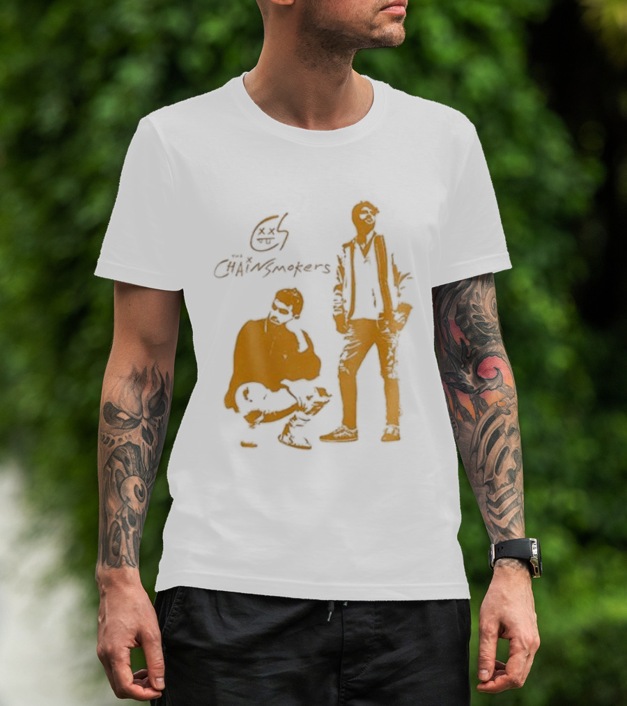 The Chainsmokers Tour Silhouette Band Icon Sketch T-Shirt