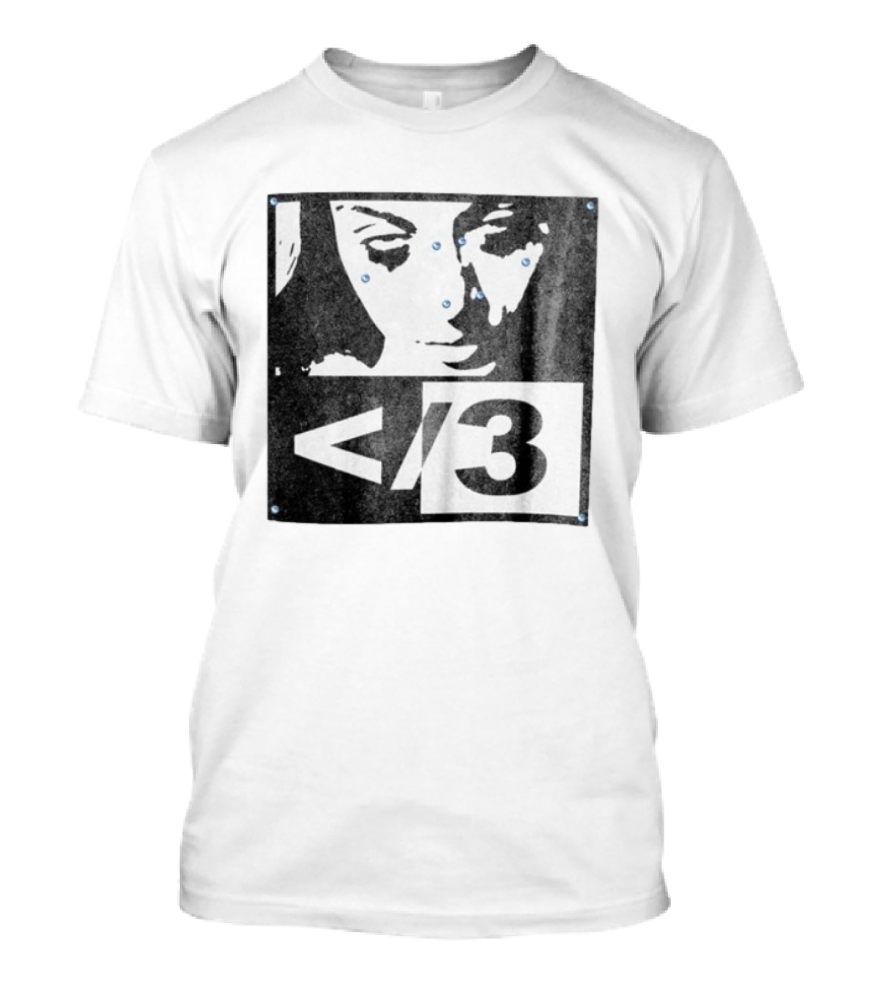 Destroy Lonely Store Piercing Face Black White <3 T-Shirt