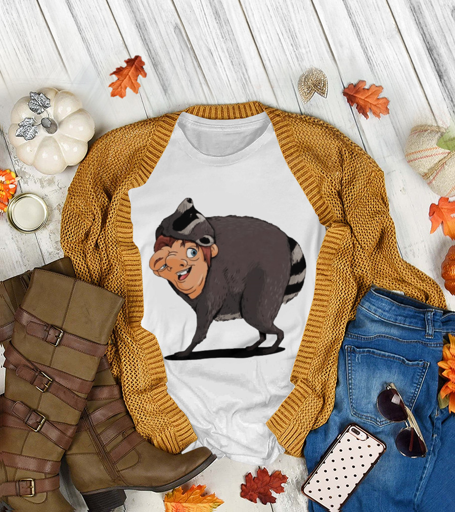 Raccoon Boy Animal Costume Quirky T-Shirt