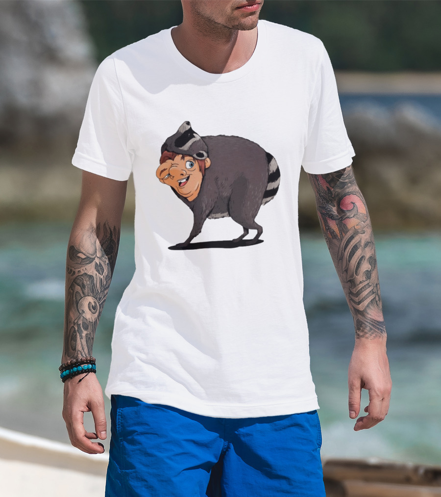 Raccoon Boy Animal Costume Quirky T-Shirt
