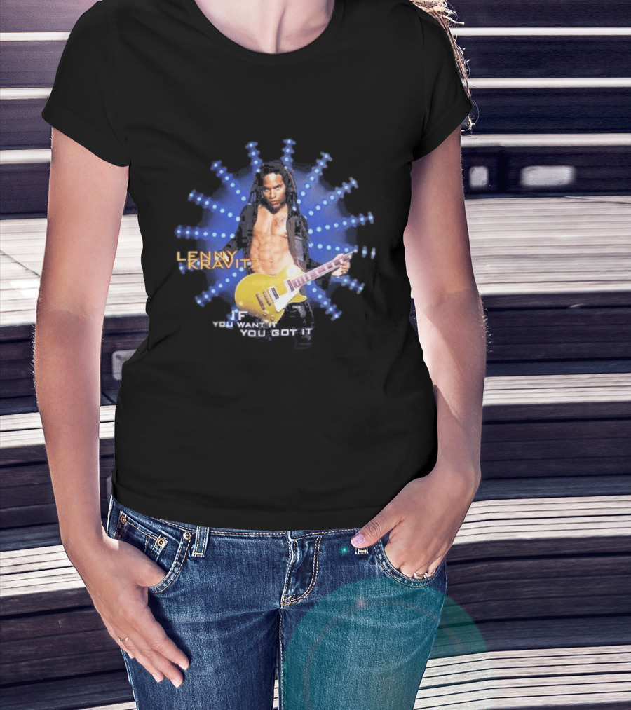 Lenny Kravitz 1993 If You Want It You Got It Yellow Guitar T-Shirt