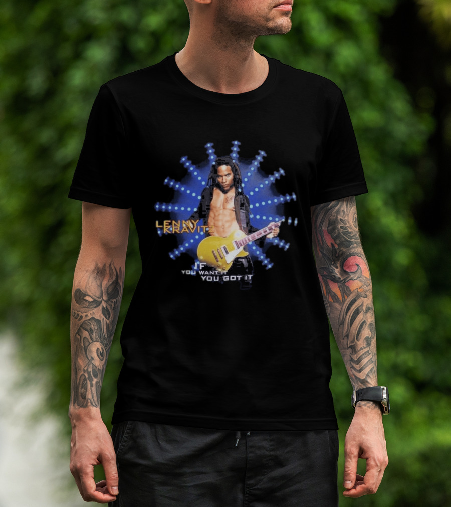Lenny Kravitz 1993 If You Want It You Got It Yellow Guitar T-Shirt