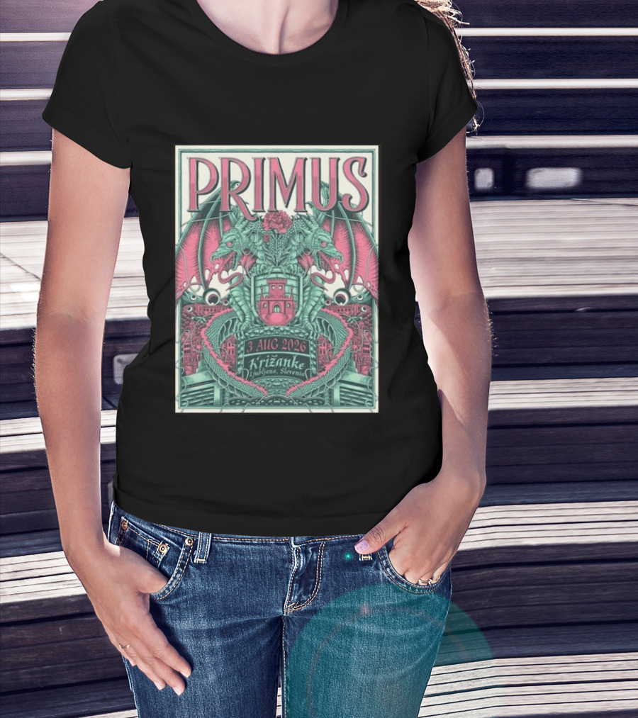 PRIMUS 3 Aug 2026 Križanke Ljubljana Slovenia Dragon T-Shirt