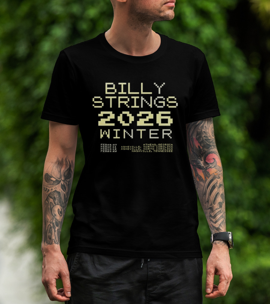 Billy Strings Winter 2026 Banjo Dates Schedule Pixel T-Shirt