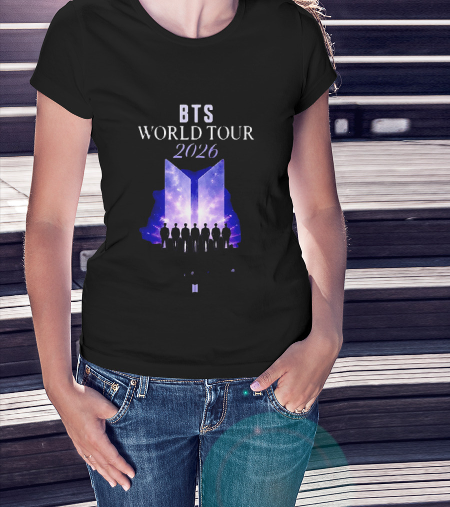BTS World Tour 2026 Forever We Are Young Concert Silhouettes Galaxy T-Shirt