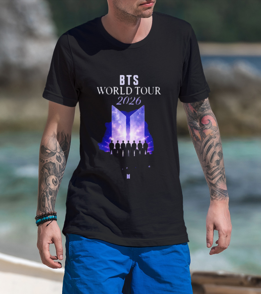 BTS World Tour 2026 Forever We Are Young Concert Silhouettes Galaxy T-Shirt