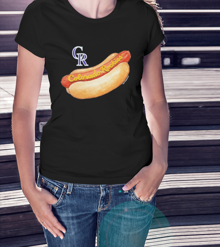Colorado Rockies Hot Dog Tiny Turnip Women's T-Shirt