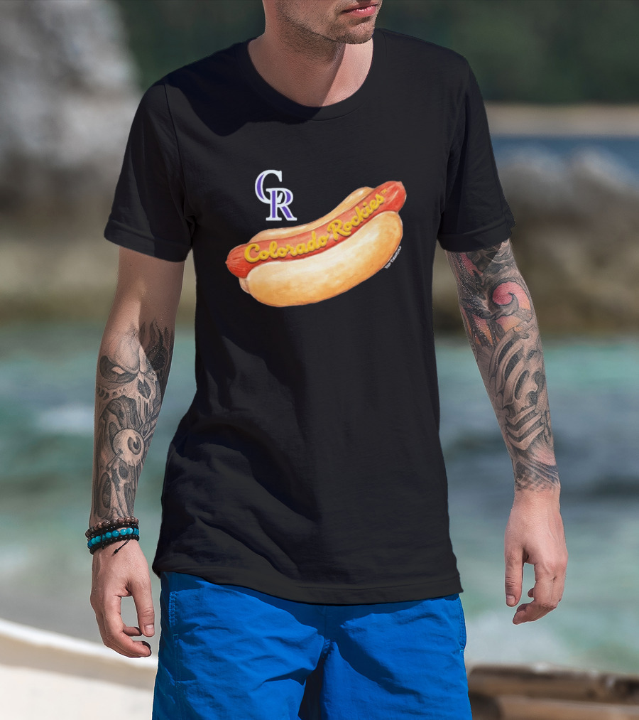 Colorado Rockies Hot Dog Tiny Turnip Women's T-Shirt