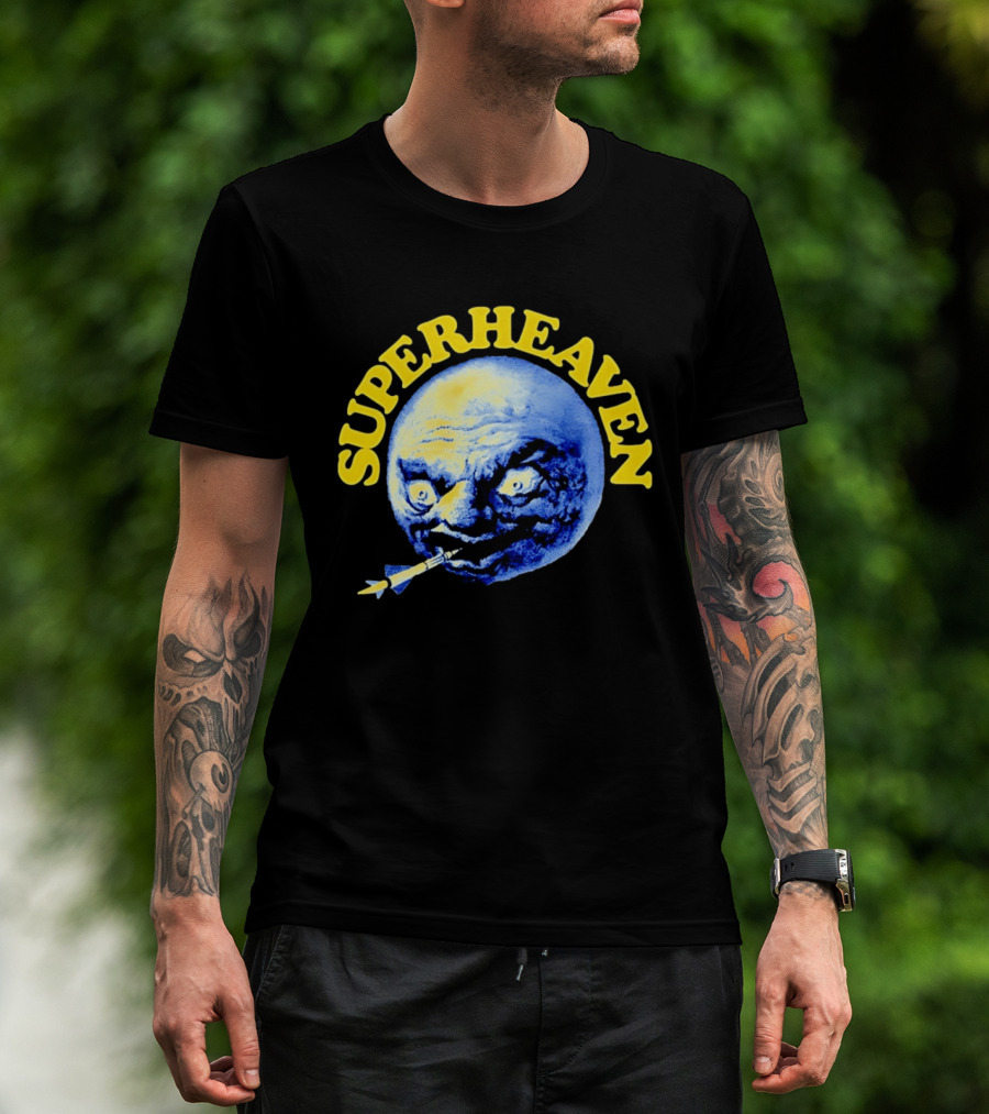 Superheaven Moon Rocket Alternative Rock Moon Face T-Shirt