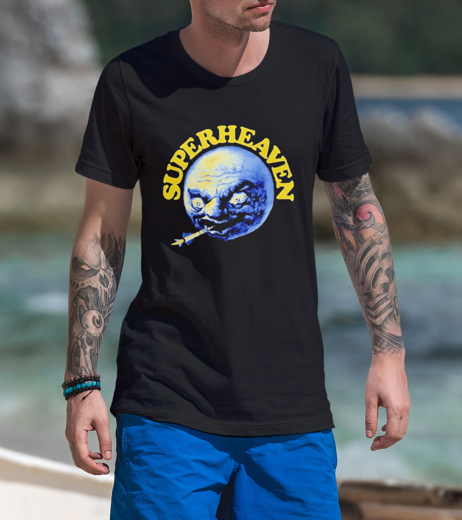 Superheaven Moon Rocket Alternative Rock Moon Face T-Shirt