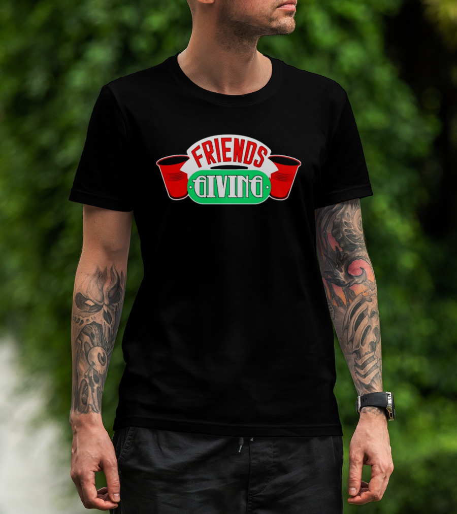Friends Giving Red Solo Cup Party Thanksgiving Celebration T-Shirt