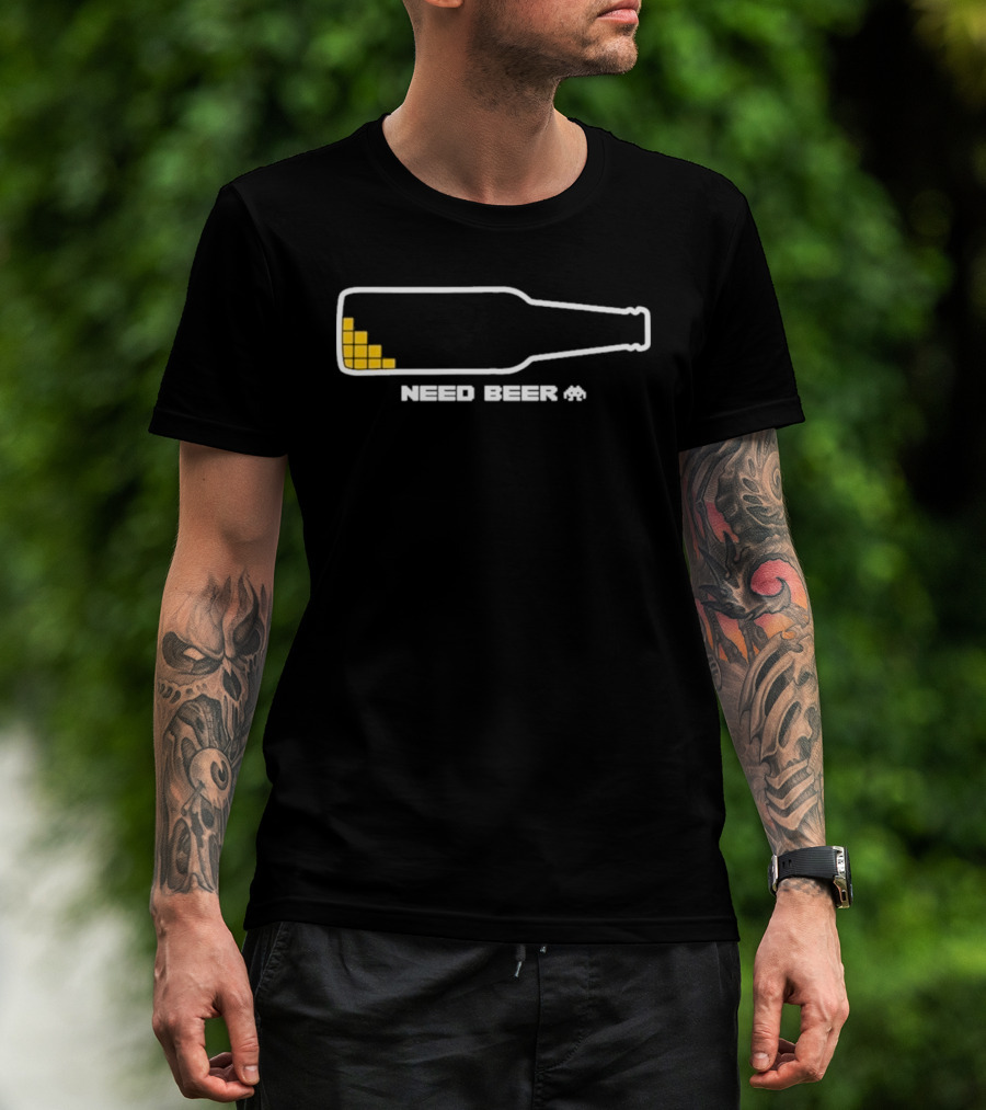 Need Beer Bottle Pixel T-Shirt