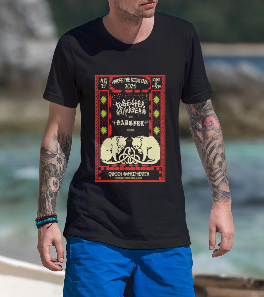Together Sanguis Garden Amphitheater Concert August 29 2026 Featuring Sadgirl Where The Night Ends T-Shirt
