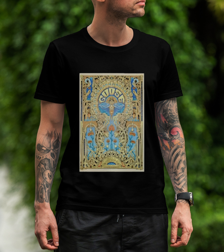 Goose September 27th 2025 PNC Music Pavilion Charlotte NC Tour Art Deco T-Shirt