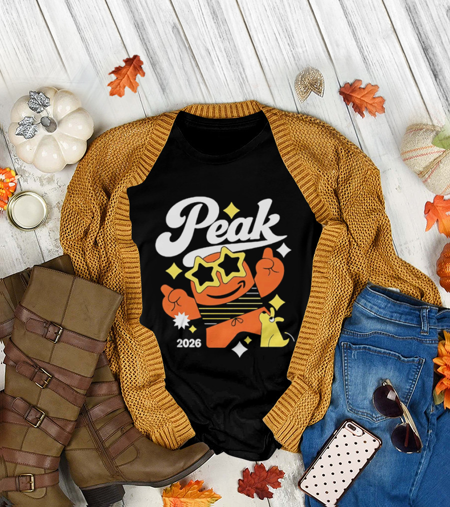 Peak 2026 Star Sunglasses Cartoon T-Shirt