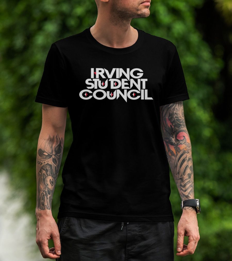 Irving Student Council Text With Red Diamond Accents T-Shirt