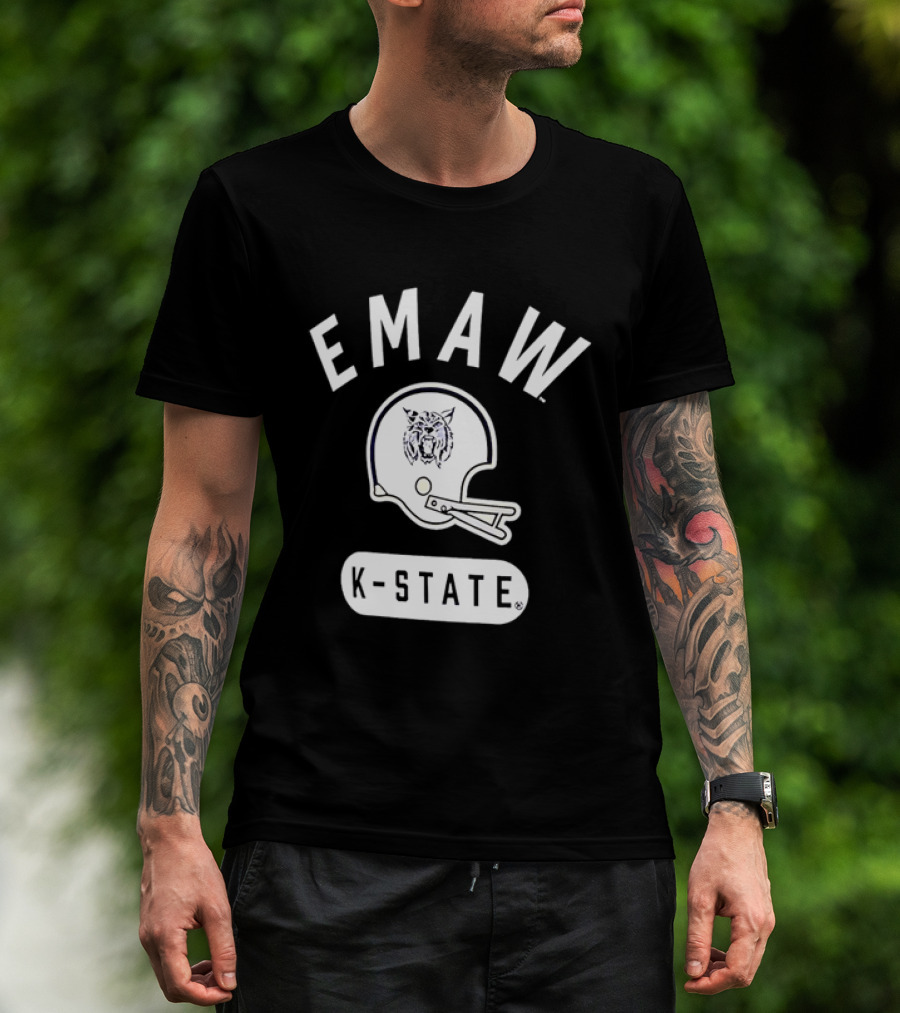 EMAW K State Wildcats Football Helmet Kansas State University T-Shirt