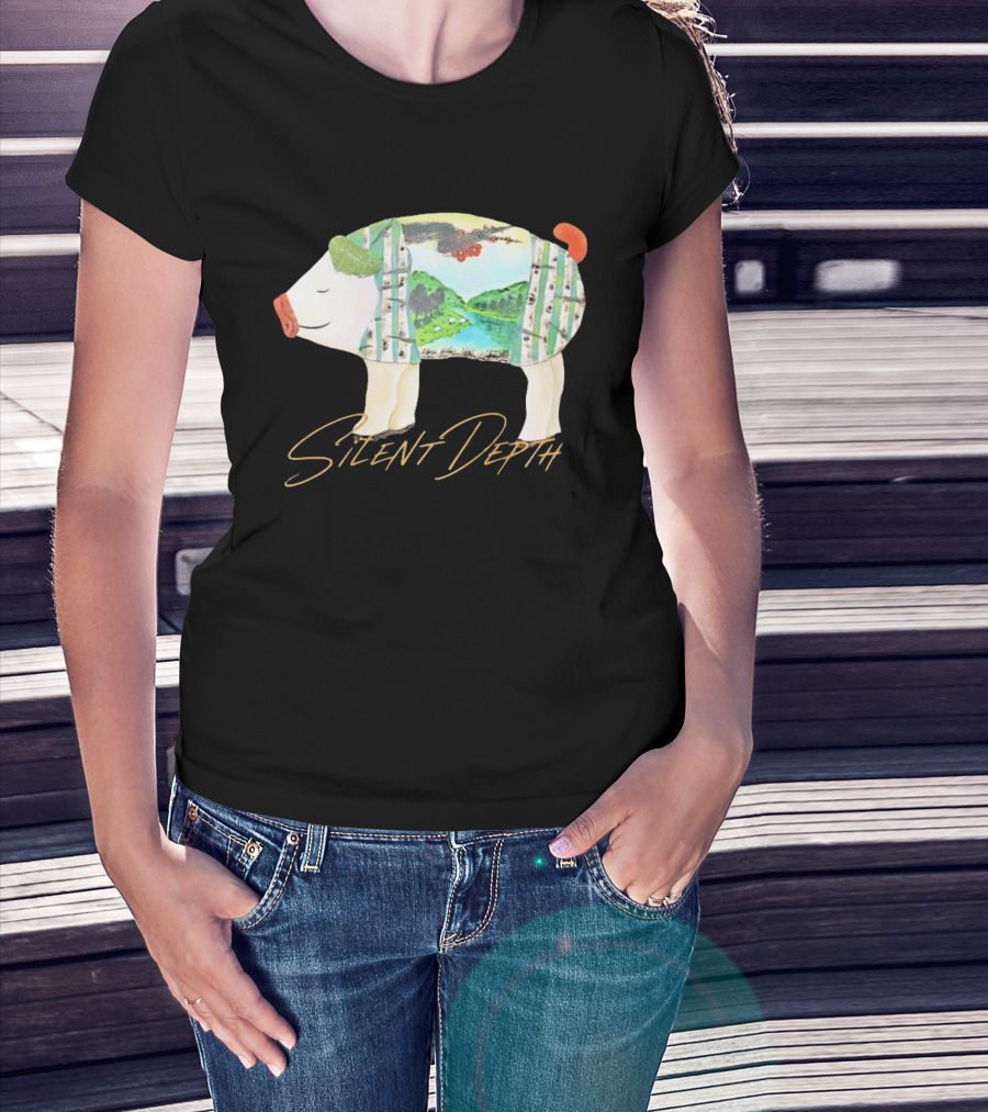 Silent Depth Pig Landscape Nature T-Shirt