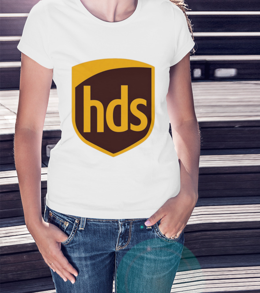 HDS Shield Emblem Brown And Yellow Branding T-Shirt