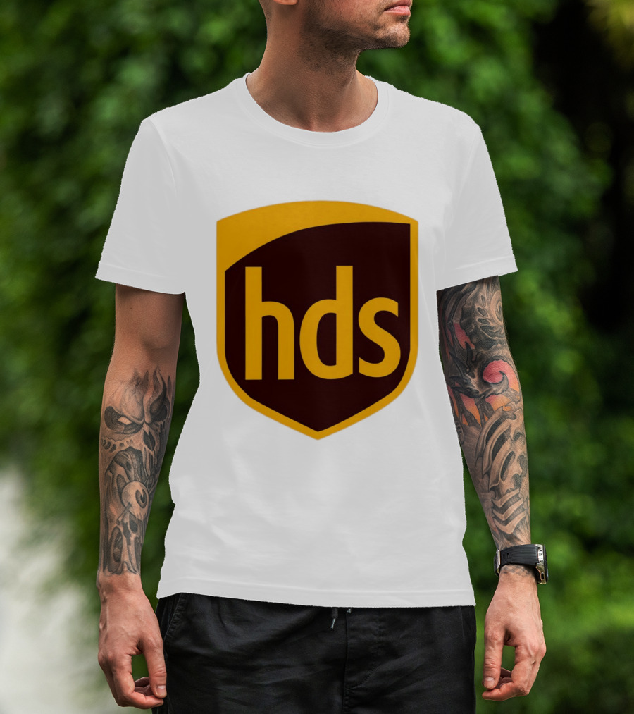 HDS Shield Emblem Brown And Yellow Branding T-Shirt