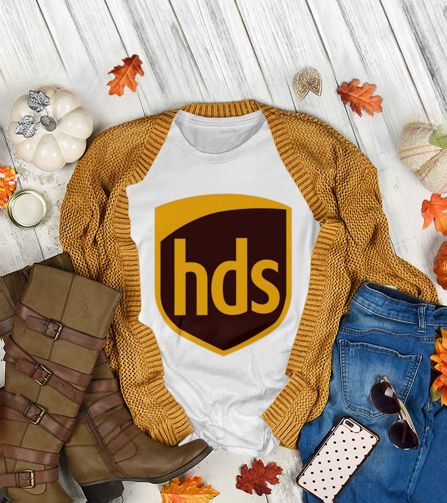 HDS Shield Emblem Brown And Yellow Branding T-Shirt