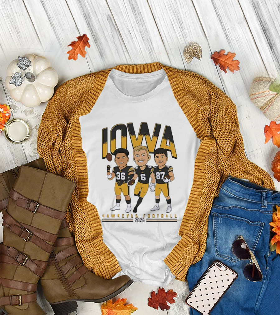 Iowa Hawkeyes Football 2026 Players 36 6 87 Team Spirit T-Shirt