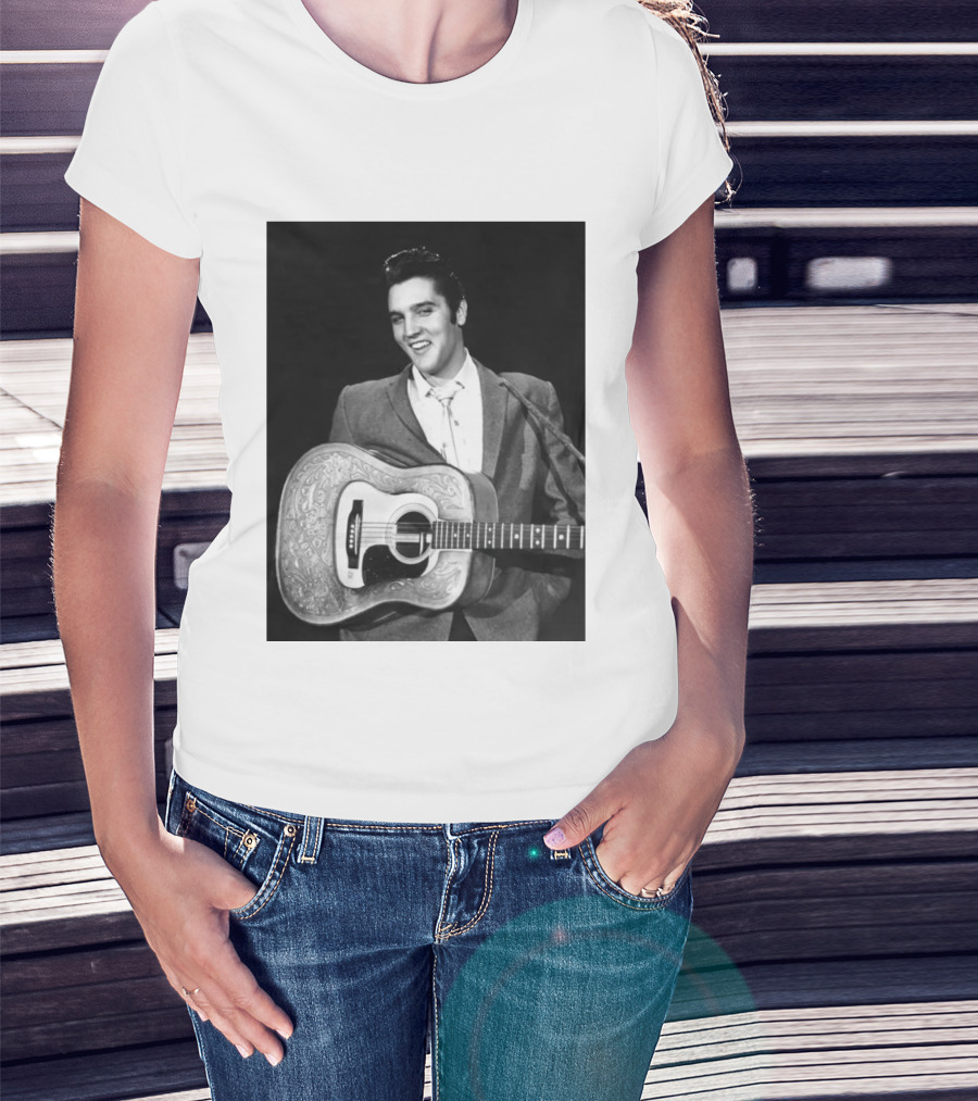 Elvis Presley Rock And Roll Iconic 1956 Style With Guitar T-Shirt