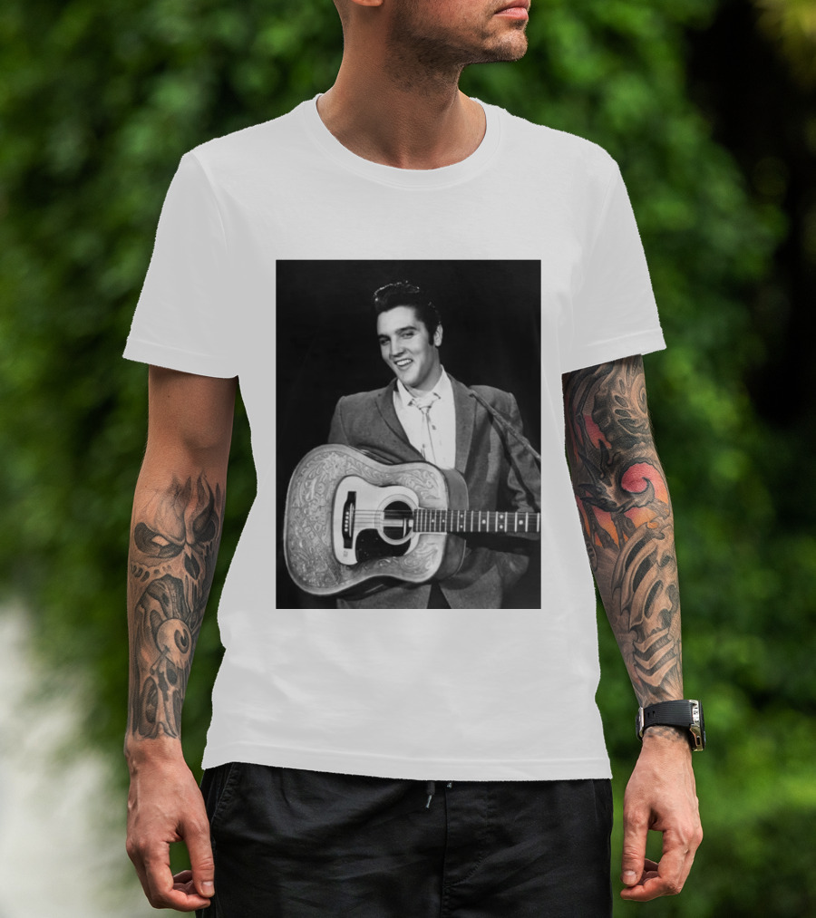 Elvis Presley Rock And Roll Iconic 1956 Style With Guitar T-Shirt