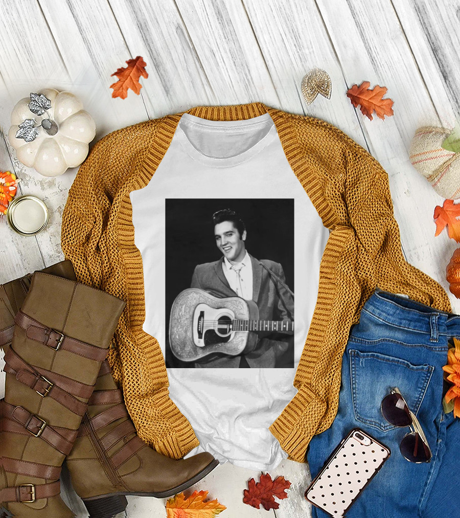 Elvis Presley Rock And Roll Iconic 1956 Style With Guitar T-Shirt