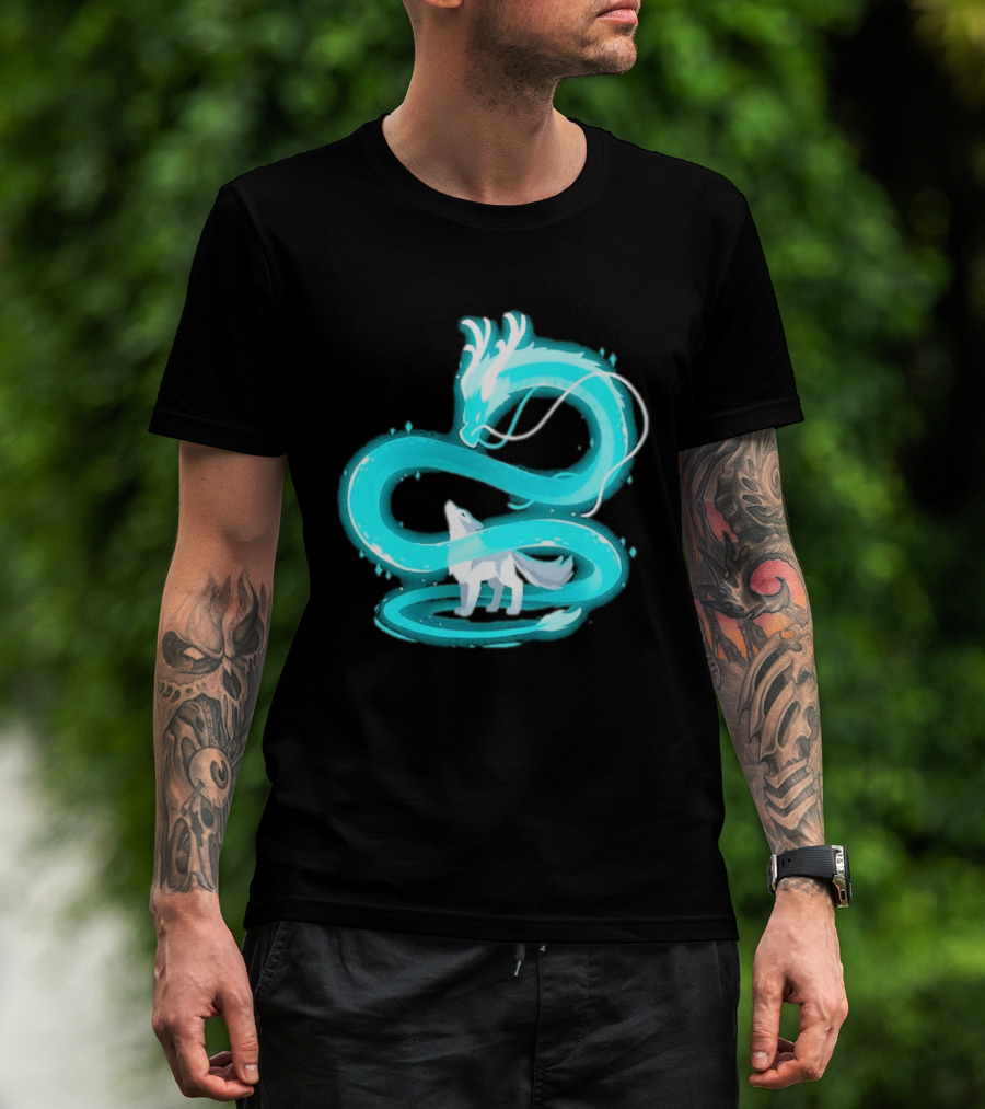 Esprit De La Lune Dragon And Wolf T-Shirt