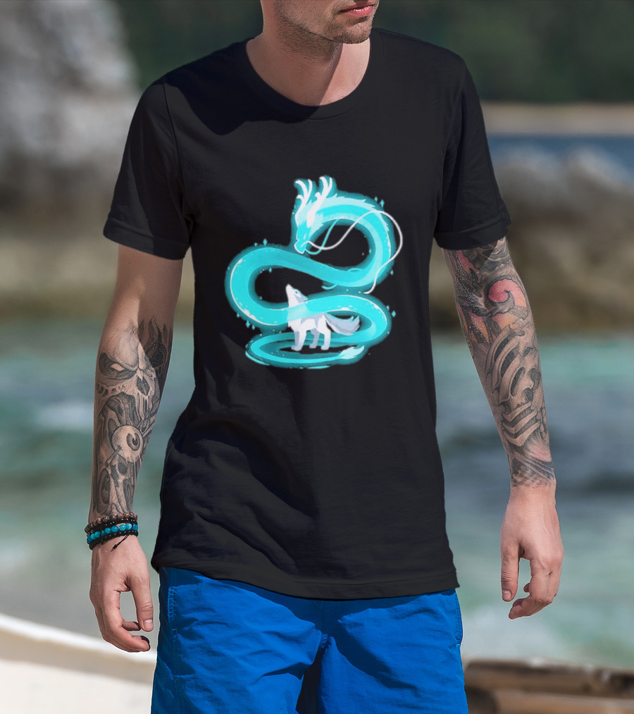 Esprit De La Lune Dragon And Wolf T-Shirt
