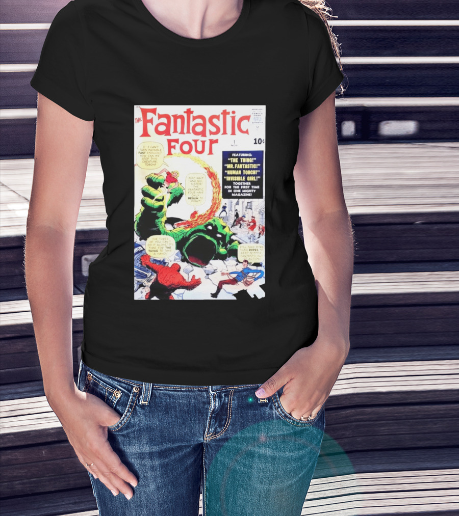 Fantastic Four #1 Nov 1961 Marvel Comics The Thing Mr. Fantastic Human Torch Invisible Girl Classic Cover T-Shirt