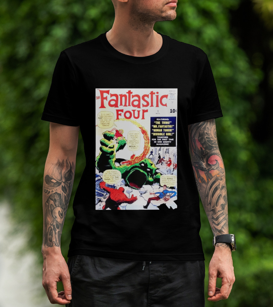 Fantastic Four #1 Nov 1961 Marvel Comics The Thing Mr. Fantastic Human Torch Invisible Girl Classic Cover T-Shirt