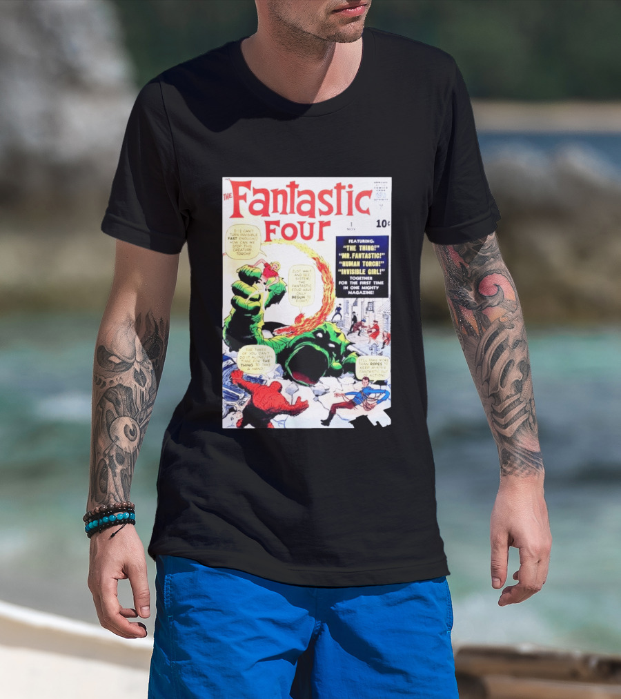Fantastic Four #1 Nov 1961 Marvel Comics The Thing Mr. Fantastic Human Torch Invisible Girl Classic Cover T-Shirt