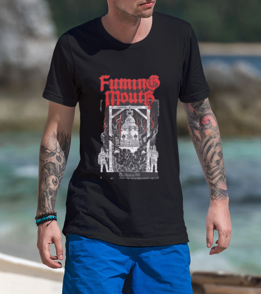 Fuming Mouth Grave Stench Bell Gothic T-Shirt