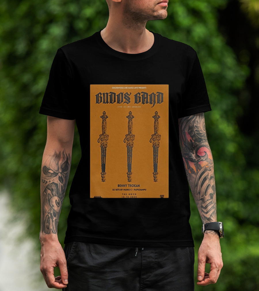 Budos Band Live Los Angeles The Novo October 10 2025 Benny Trokan Mario C Pachyman T-Shirt