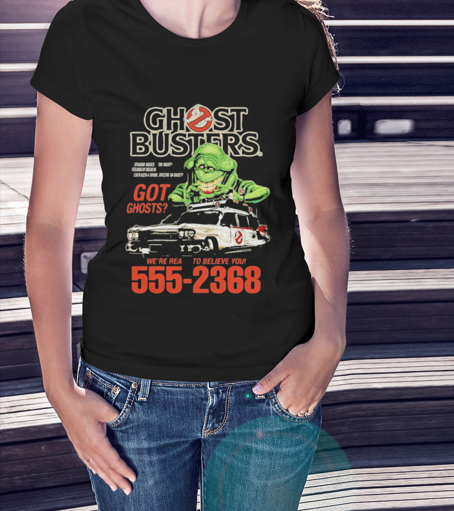 Ghostbusters Got Ghosts Ecto 1 Slimer We're Ready To Believe You 555 2368 T-Shirt