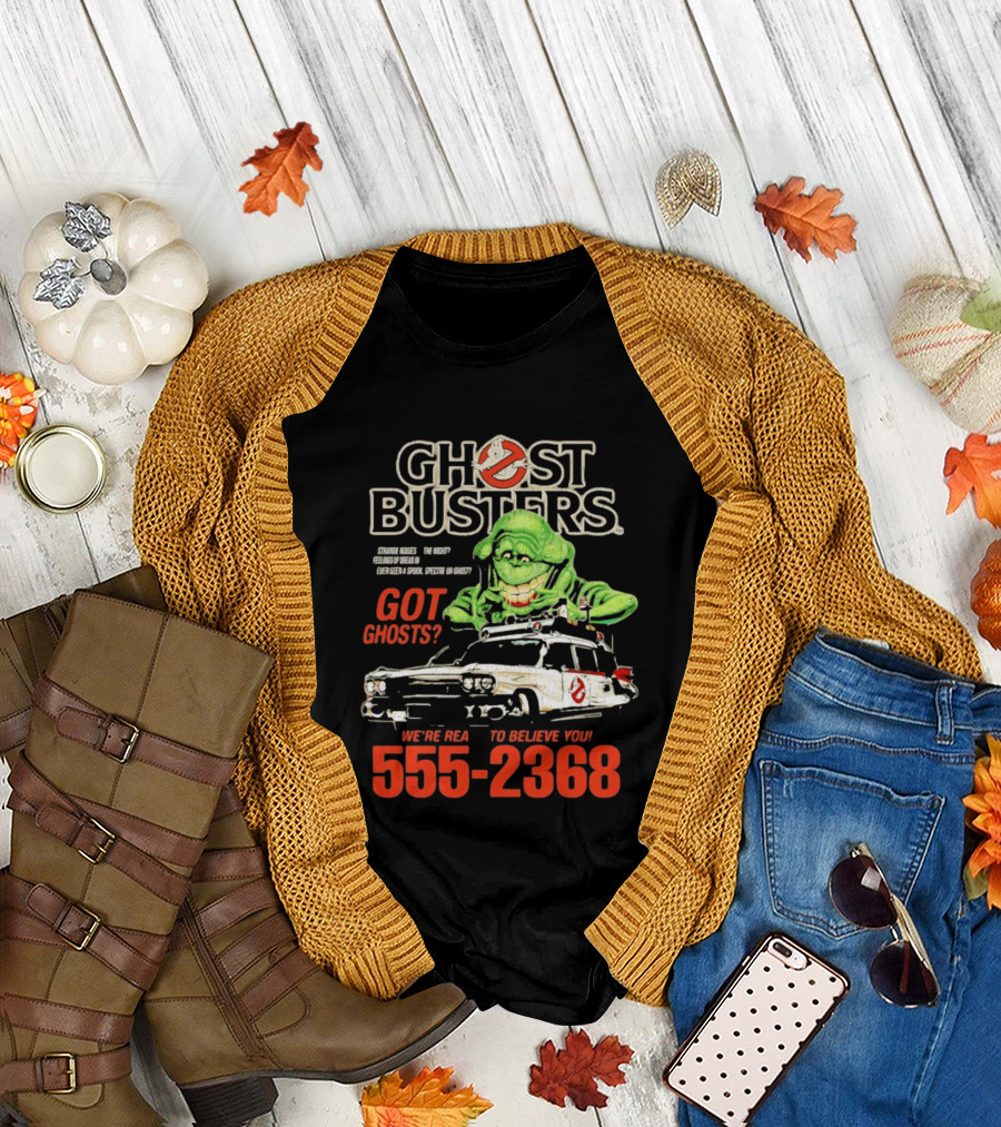 Ghostbusters Got Ghosts Ecto 1 Slimer We're Ready To Believe You 555 2368 T-Shirt