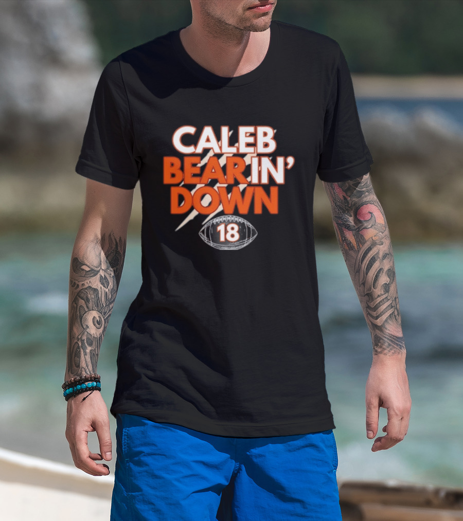 Caleb Bear In Down 18 Football Scratch Marks T-Shirt