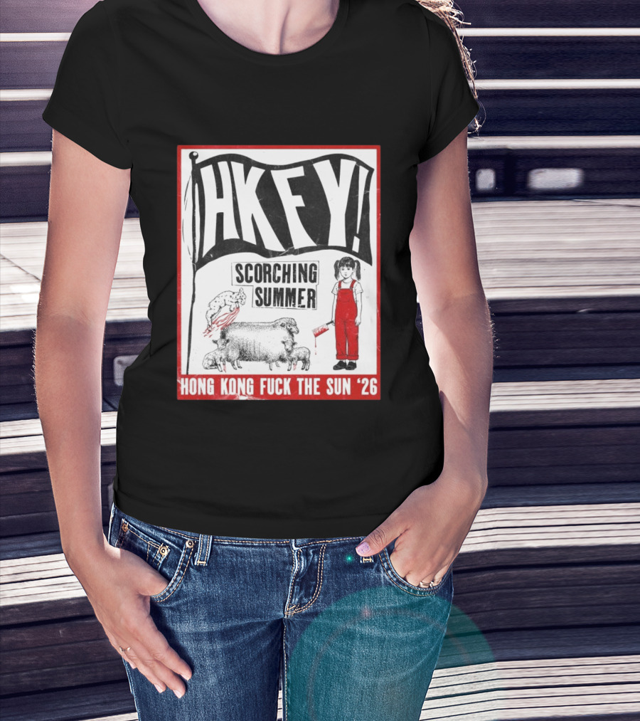 HKFY Scorching Summer Hong Kong Fuck The Sun 26 With Girl In Red Overalls And Sheep T-Shirt