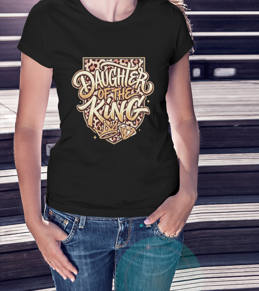 Daughter Of The King Leopard Crown Diamond T-Shirt
