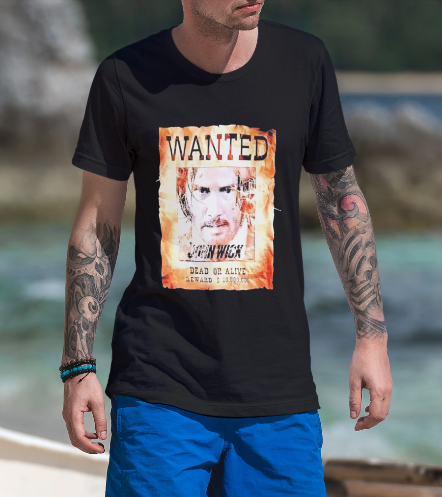 Wanted John Wick Dead Or Alive Reward 10 Million Dollars T-Shirt