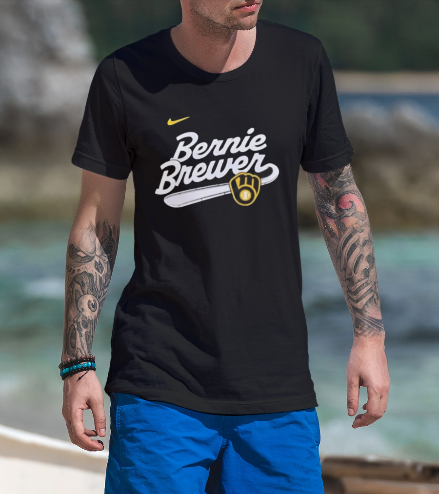 Bernie Brewer Milwaukee Brewers Iconic Bat And Ball Nike T-Shirt