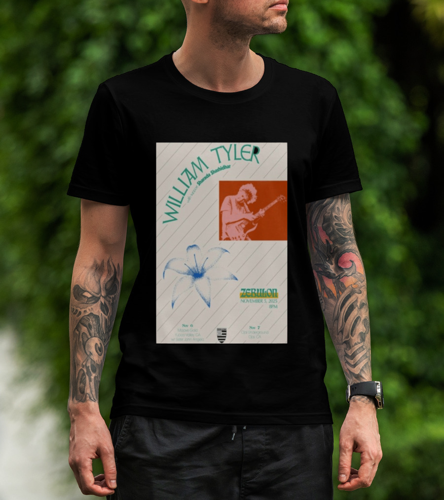William Tyler Shazhad Shashidhar Zebulon California Concert November 5 6 7 2025 Mohave Gold Ojai Underground T-Shirt