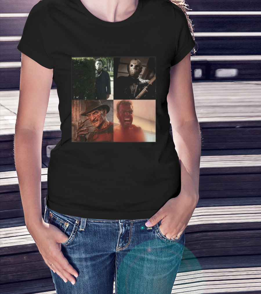 Perez Hilton Icons Horror Movie Legends Freddy Jason Michael Myers T-Shirt
