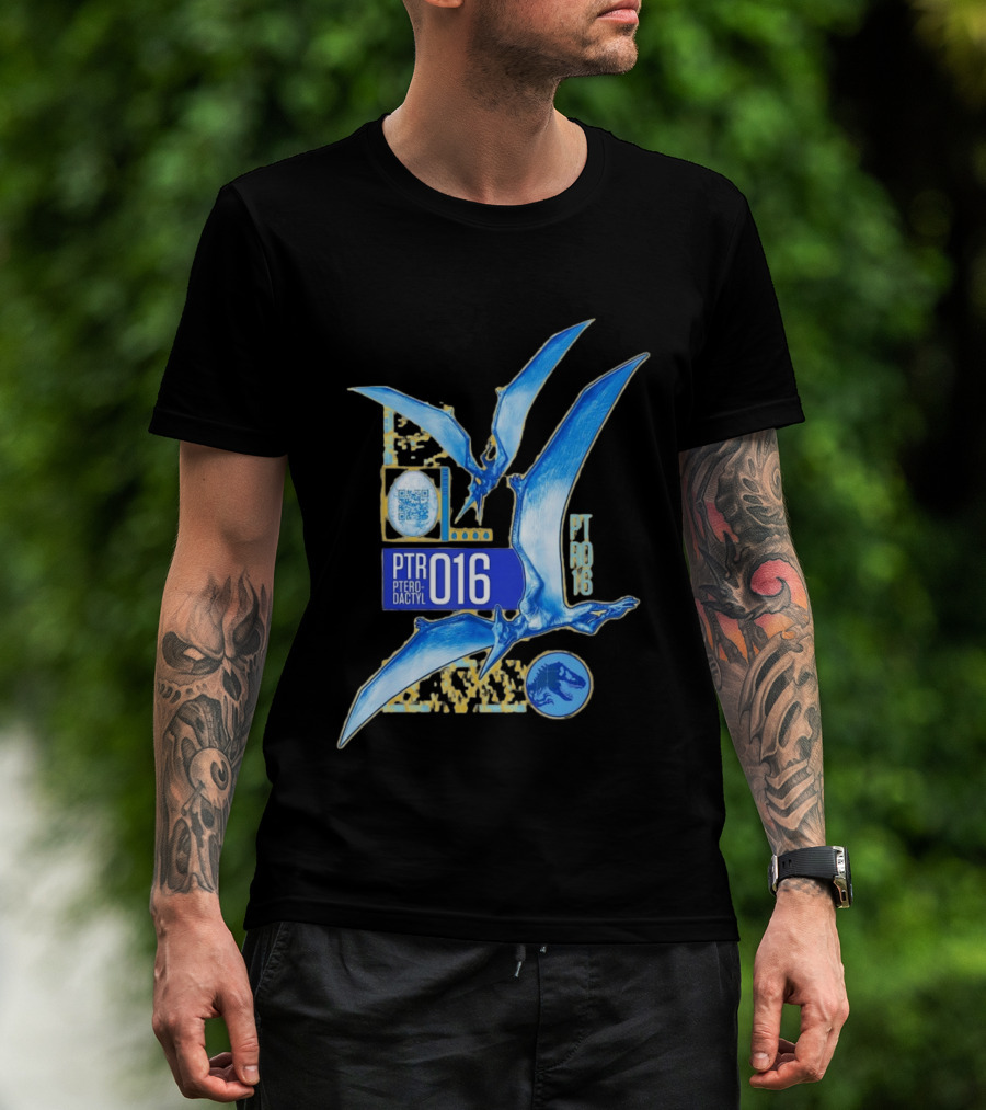 PTR 016 Pterodactyl Dinosaur Prehistoric QR Code Rex T-Shirt