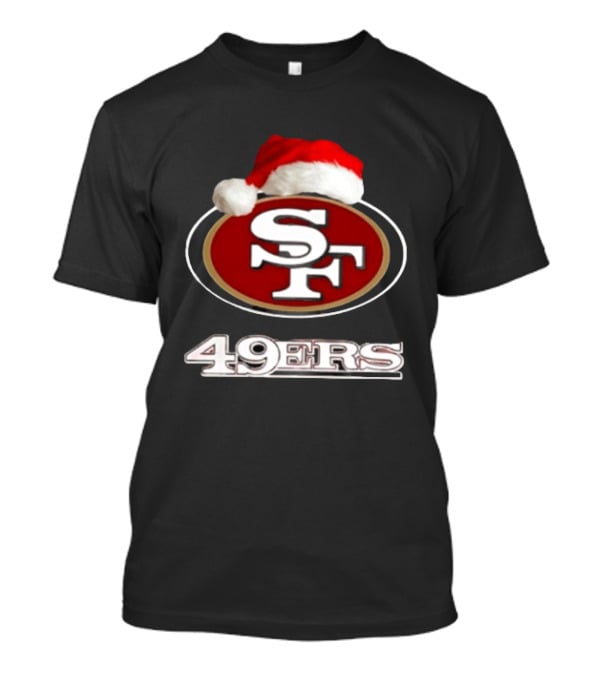 San Francisco 49ers 2025 Santa Hat Christmas Football 49ers T-Shirt
