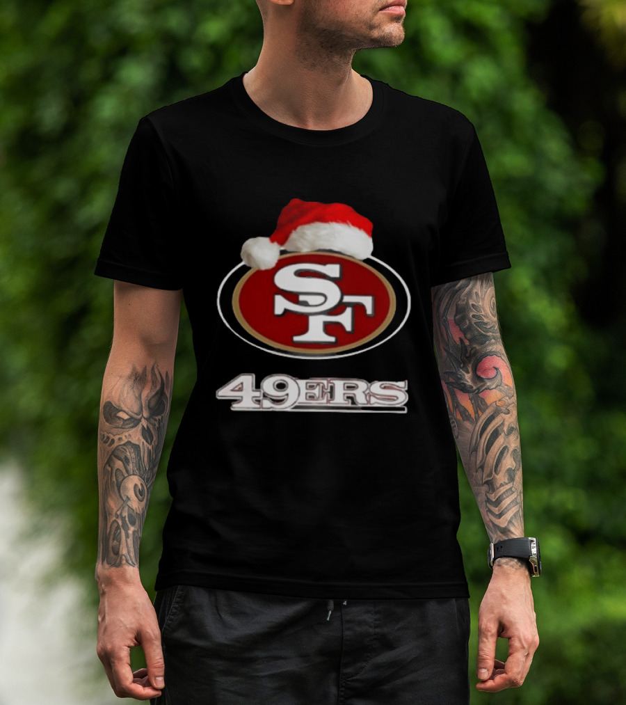 San Francisco 49ers 2025 Santa Hat Christmas Football 49ers T-Shirt