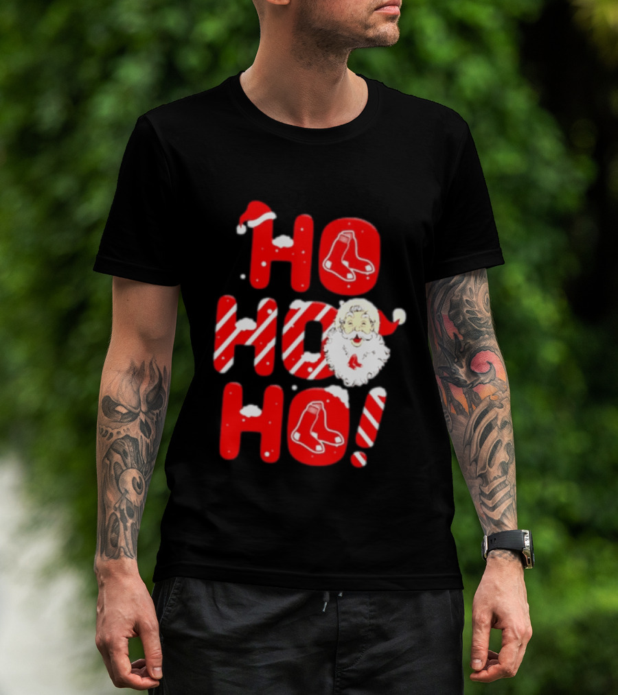 Boston Red Sox Santa Claus Ho Ho Ho Merry Christmas T-Shirt